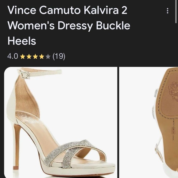 Vince camuto kalvira 2 buckle silver heels size 7.5 - Picture 7 of 7